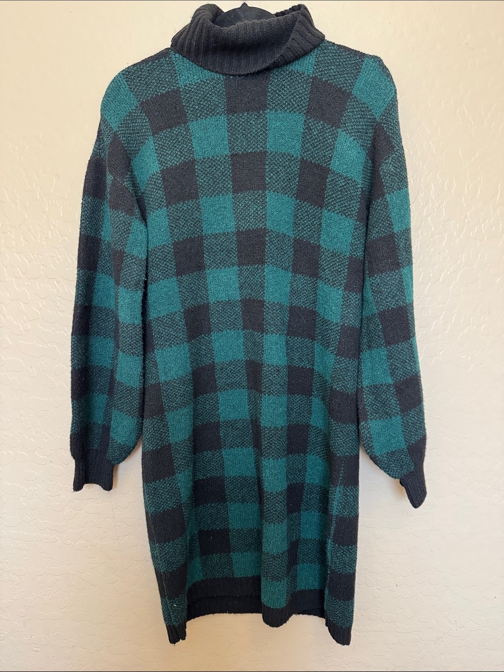 Absolutely Black Sweater with Subtle Teal Accents